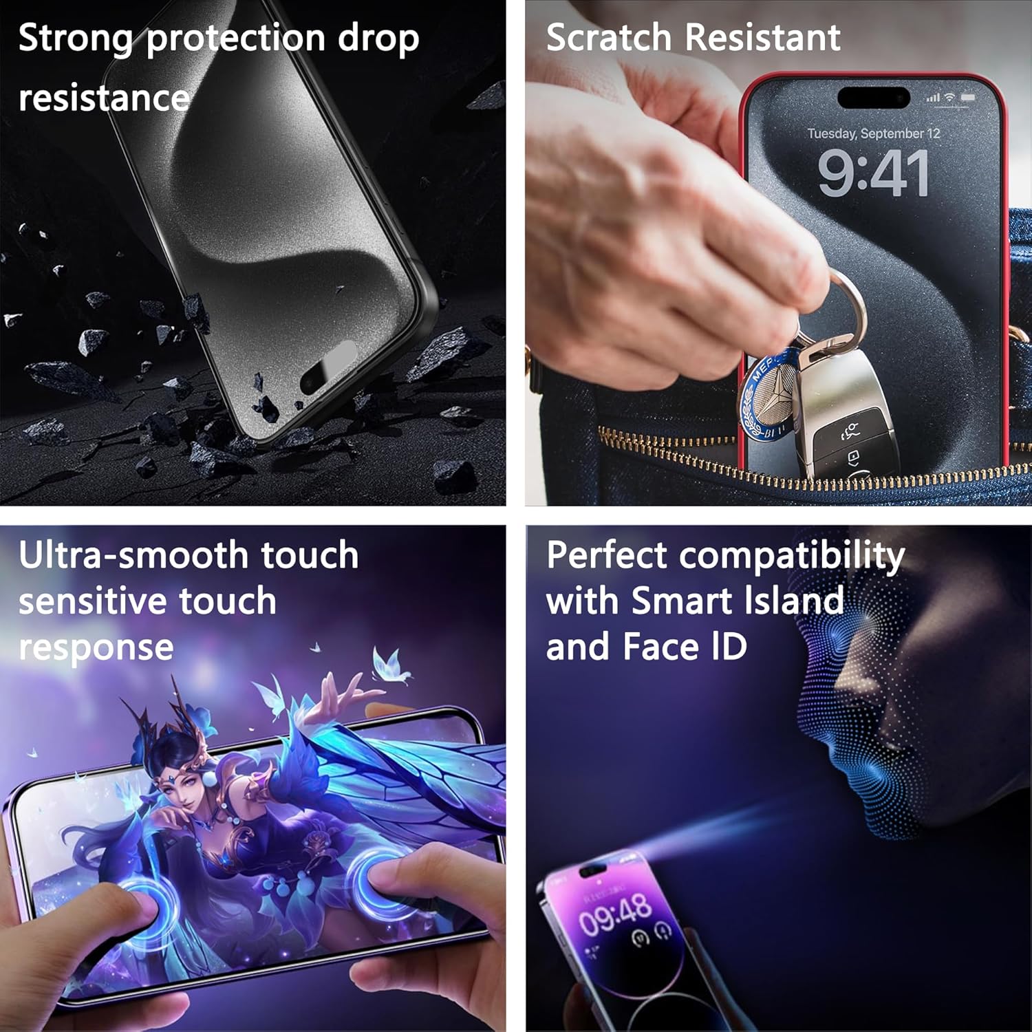 (2-Pack Anti Blue Light Matte Screen Protector for iPhone 11/XR (6.1-Inch),9H Tempered Glass,Anti-Glare,Full Coverage,Anti-Fingerprint,Auto Dust Removal,Bubble-Free