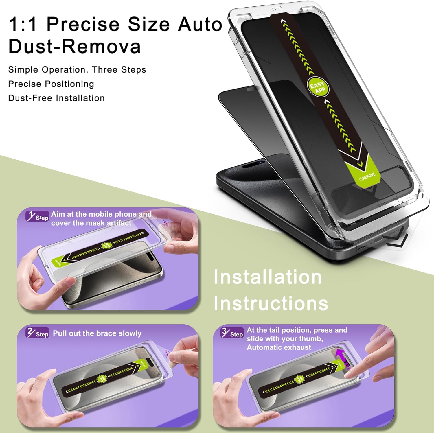 (2-Pack Matte Privacy Anti-Spy Screen Protector for iPhone 16 Pro (6.3-Inch),9H Tempered Glass,Anti-Glare,Full Coverage,Anti-Fingerprint,Auto Dust Removal,Bubble-Free